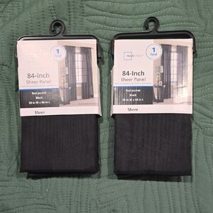 Mainstays Black Sheer Panel Curtains